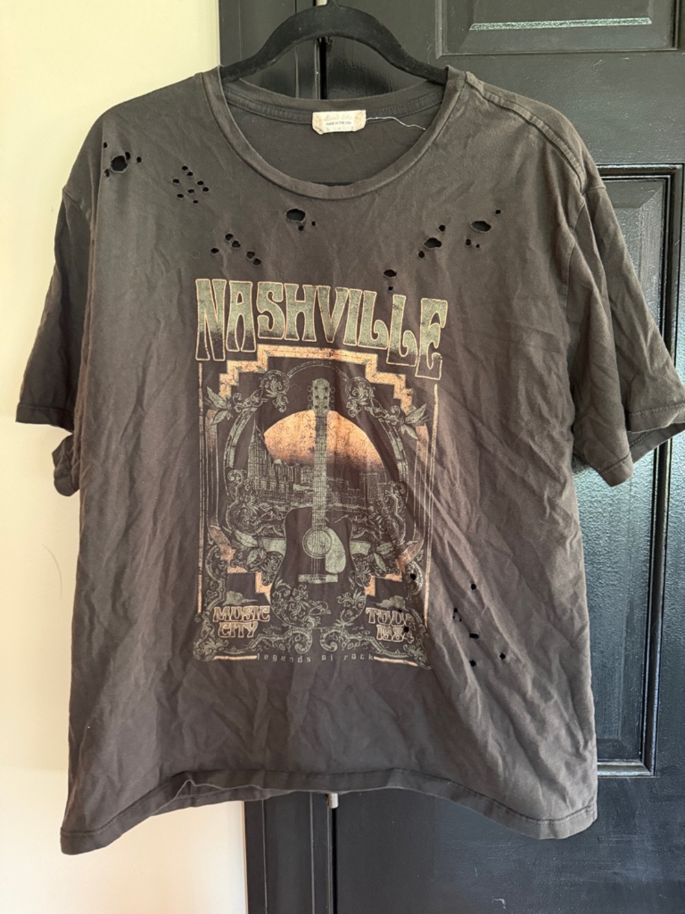 Altar'd State Black Nashville Graphic Short-Sleeve Tee